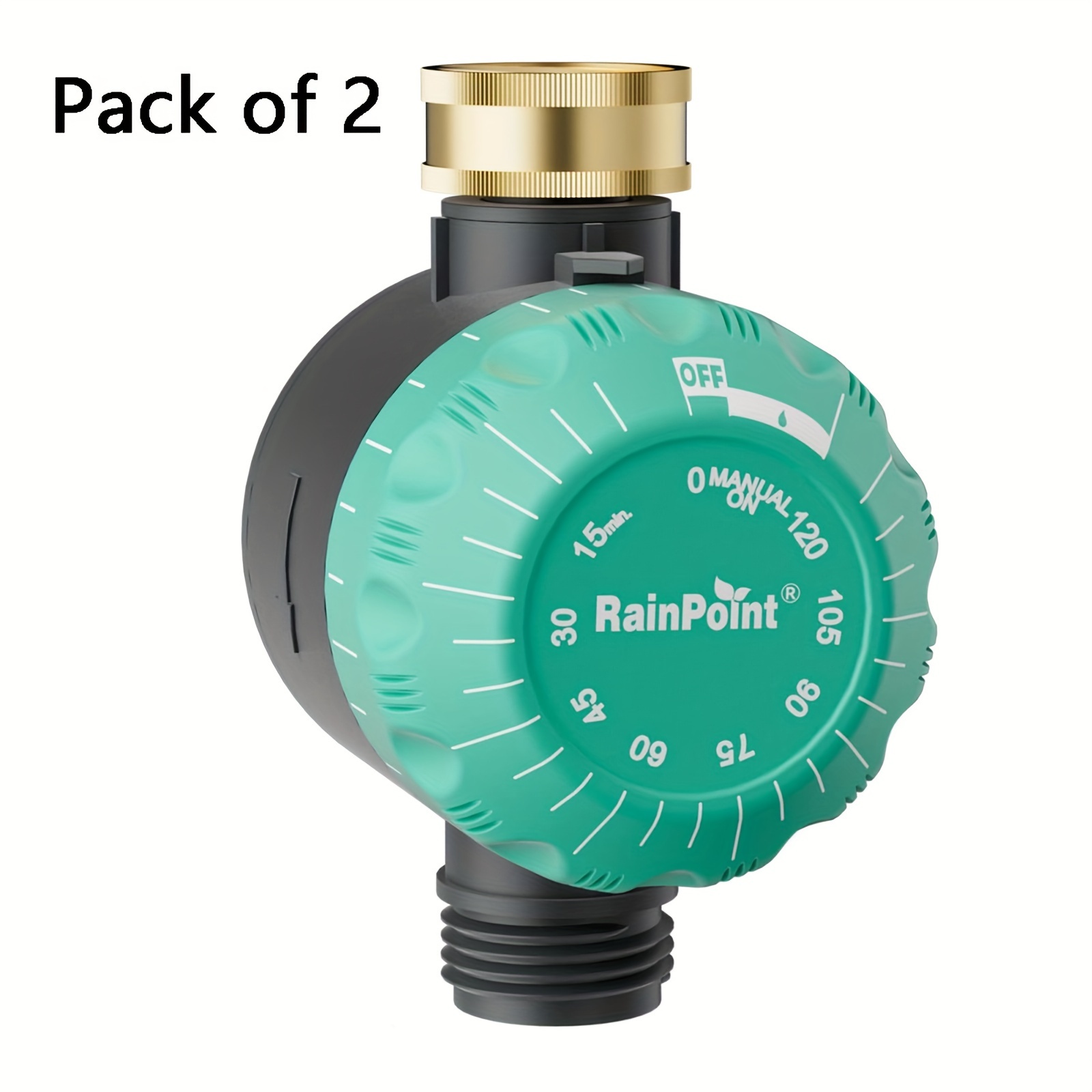 

Rainpoint 2-piece Mechanical Water Timer With Brass Swivel, Irrigation Timer For Garden Hose/faucet/sprinkler, Hose Timer For Watering , Sprinkler Timer No Batteries Required