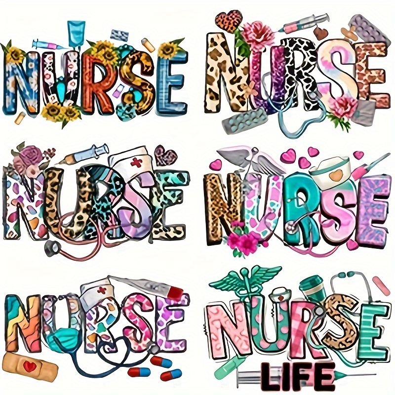 

nurse Life" Hot Transfer Paper - Colorful Floral Design For Sewing And Crafting