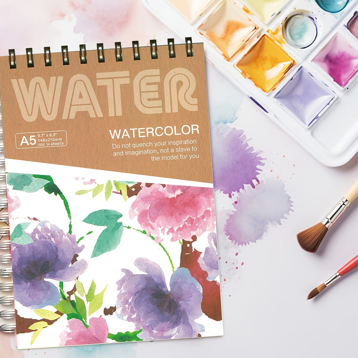 Large Size Spiral Bound Watercolor Sketchbook, A5