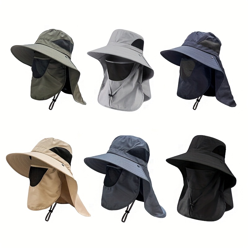 1 Sombrero de Verano con Ala Ancha que Cubre la Cara, Ideal para Actividades al Aire Libre como Ciclismo, Pesca y Senderismo