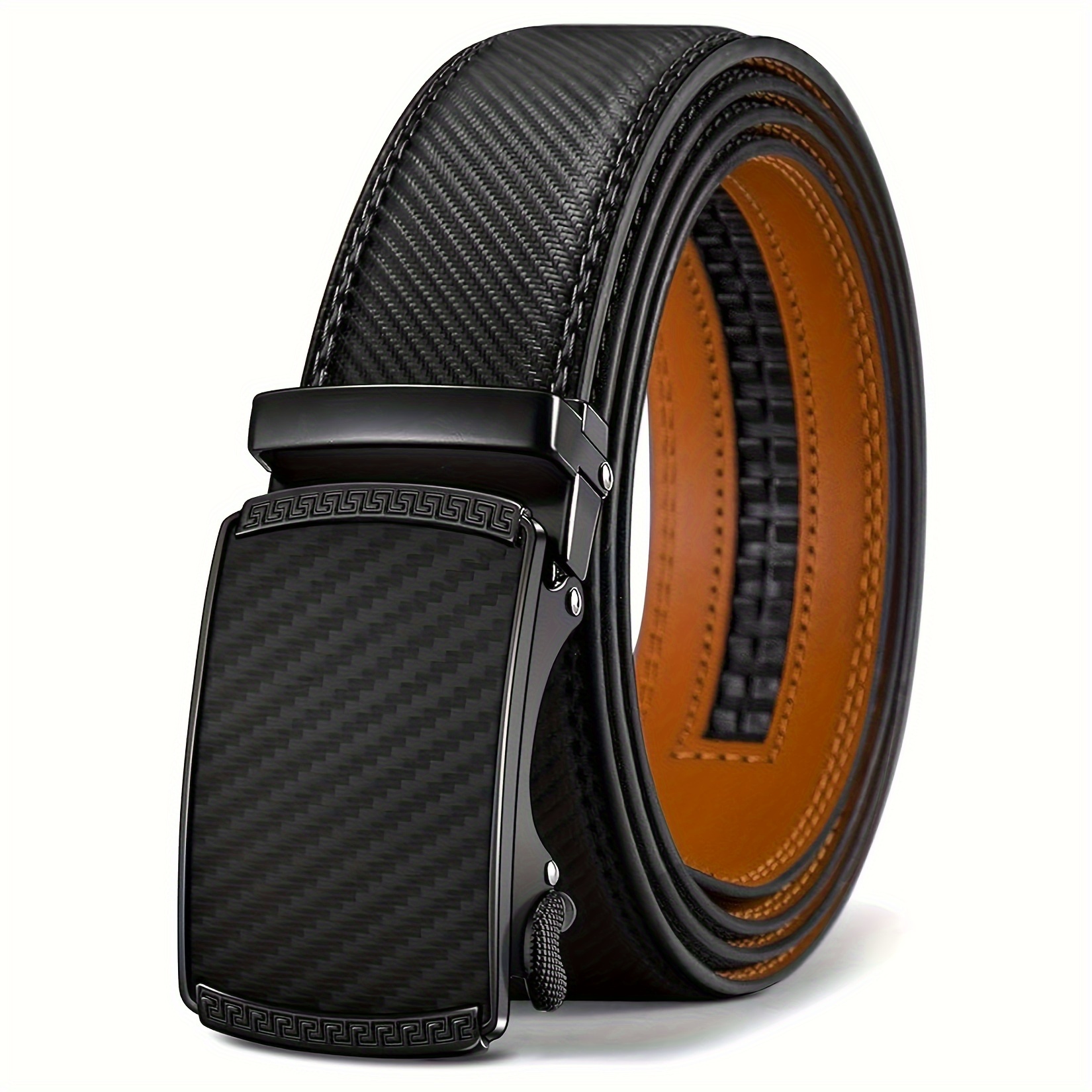 

Mens Leather Ratchet Belt With Automatic , Adjustable Belt With Gift Box (35mm)