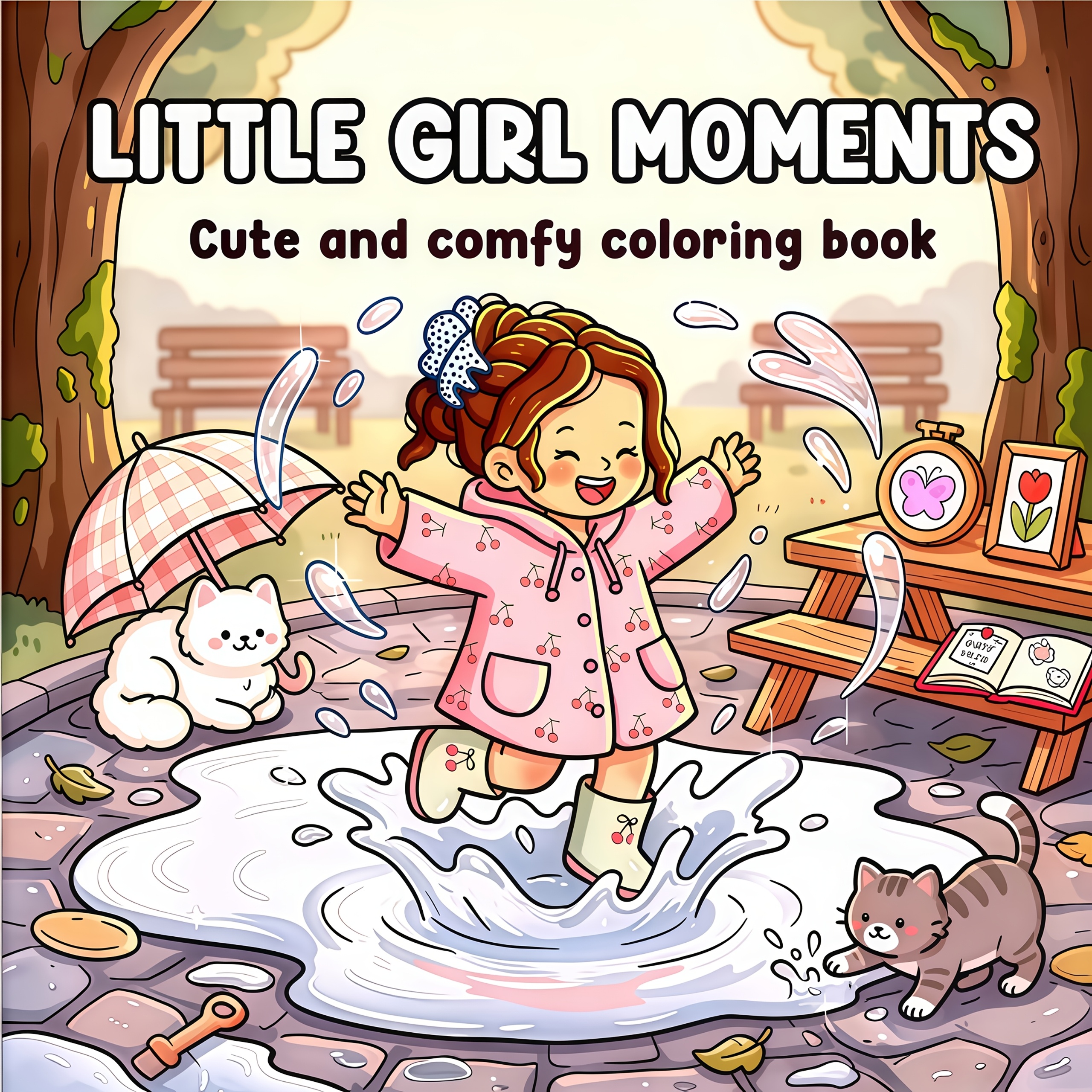 Image of [] Includes 24pcs Easy And Easy-to-color Illustrations, Depicting Warm And Scenes, Full Of Cute Atmosphere, Featuring Fashionable Line Outline Design, Parent-child Interactive , Painting Book