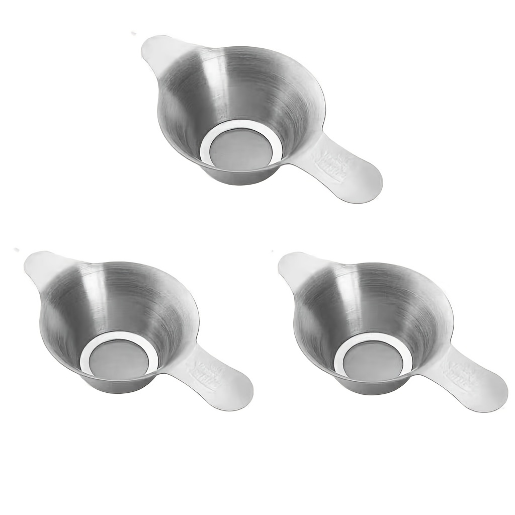TEMU 3pcs Premium Stainless Steel Binaural Tea Strainer - Durable, Rust-resistant, Easy-to- Infuser For Loose Leaf Tea - Long-lasting, Food-grade