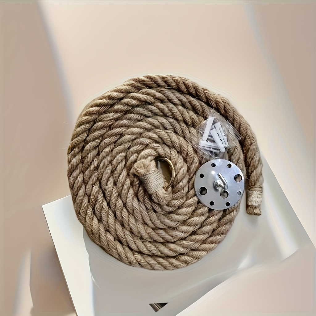 TEMU Échelle pour chat en corde de jute durable de 3 m - Corde de jeu interactive murale avec surface texturée naturelle, amusement de griffoir et de
