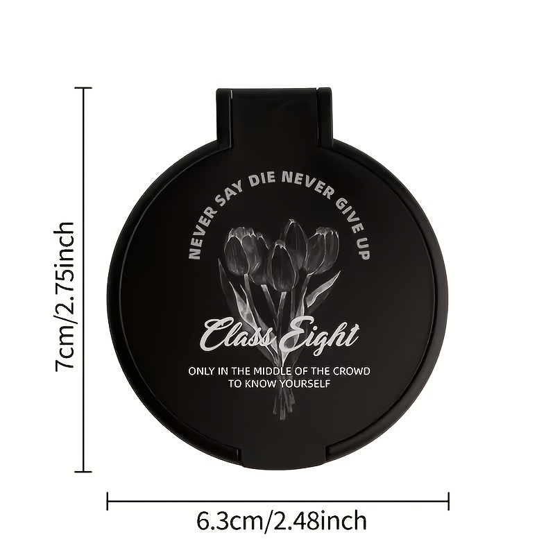 TEMU [customizable With Picture] Portable Foldable Pocket Mirror, Supports Personalized Customization, Customizable Message, Corporate Custom Logo,