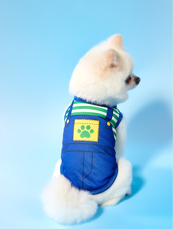 1pc pet cat and dog cartoon stripe print comfortable cool breathable harness vest Product details 4