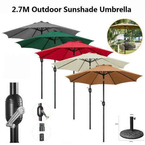 2 7m garden sunshade umbrella outdoor sunshade umbrella with handle tilt hand cranked opening closing suitable for garden tables on patios decks backyards swimming pools and as well as sunshades for coffee shops and stores