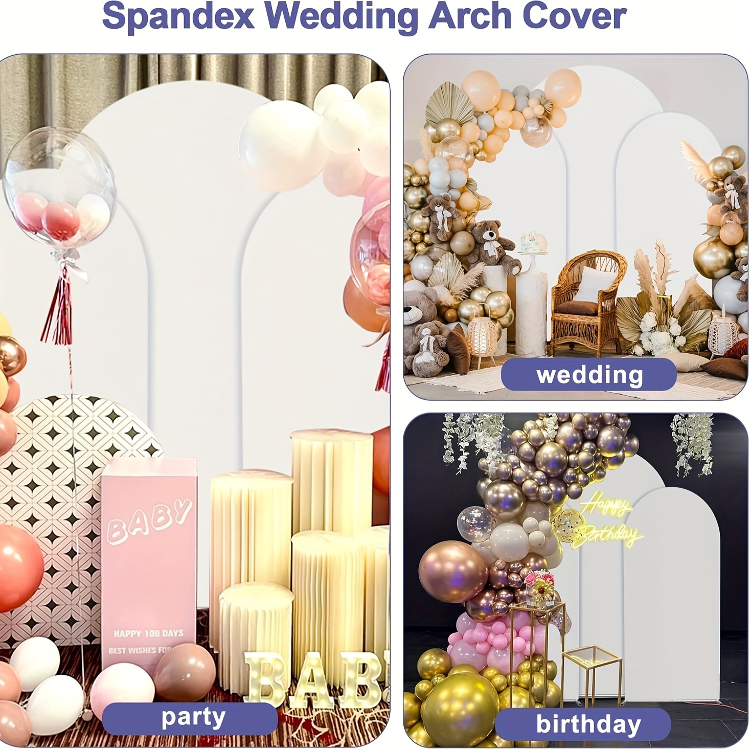 

Arch Backdrop Stand And Cloth Cover Set(7.3ft, 6ft, 6ft), Metal Balloon Arch, Wedding Stand Metal Frame For Wedding, Birthday, Party, Graduation , Anniversary