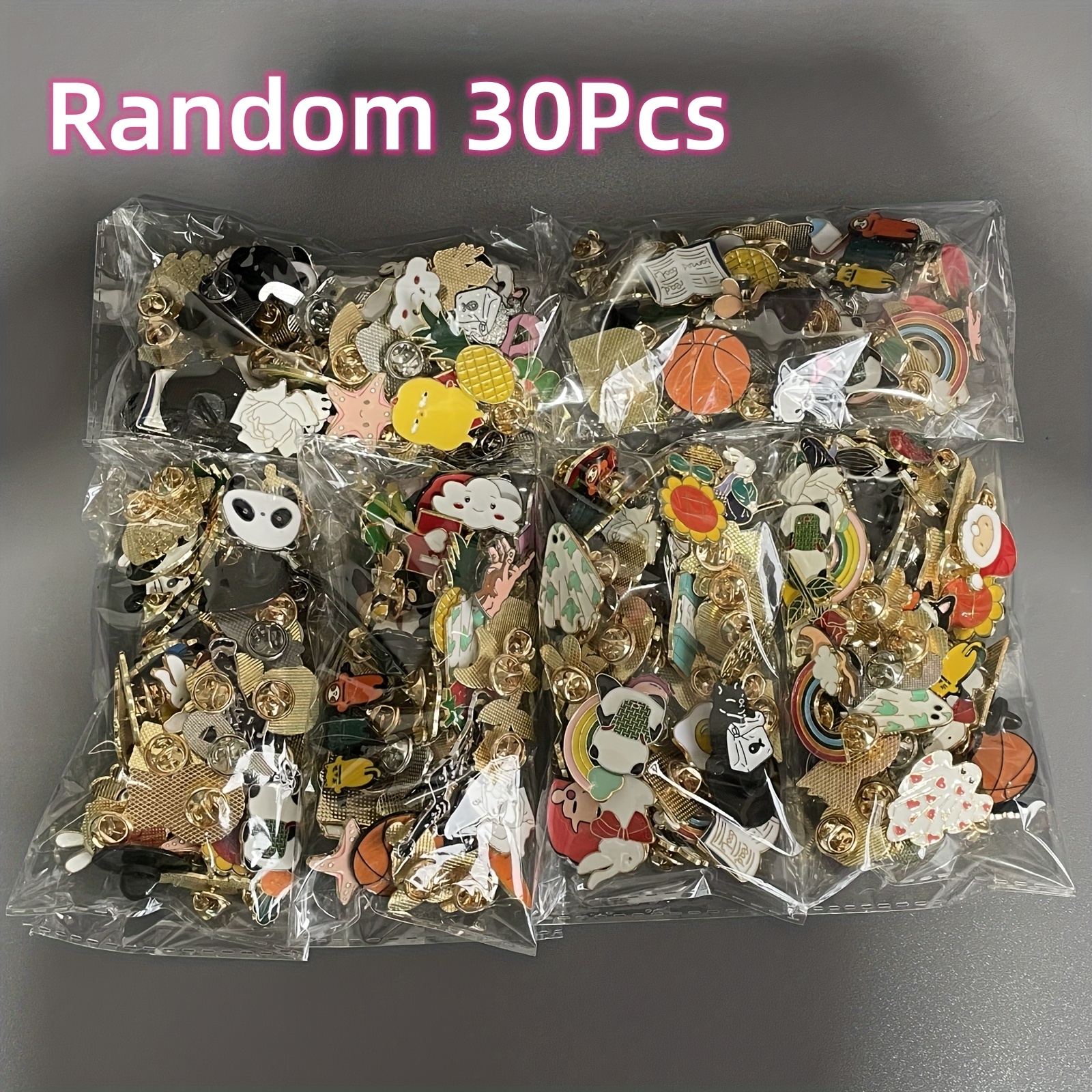 

30pcs Cute Cartoon Enamel Alloy Brooches - Assorted Vibrant Designs For Fashion Accessory, Versatile Pin For Shirt, Bag, Hat, Jacket, Corsage - Ideal For Halloween, Christmas