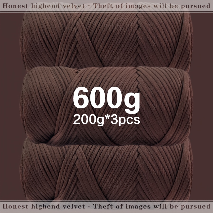 TEMU 3pcs Upgraded Thickened Elastic T-shirt Yarn - [. 600g/21.16oz/3pcs Per Pack], Chunky Hand Knitting Yarn, Vibrant Colors, Soft And Elastic,