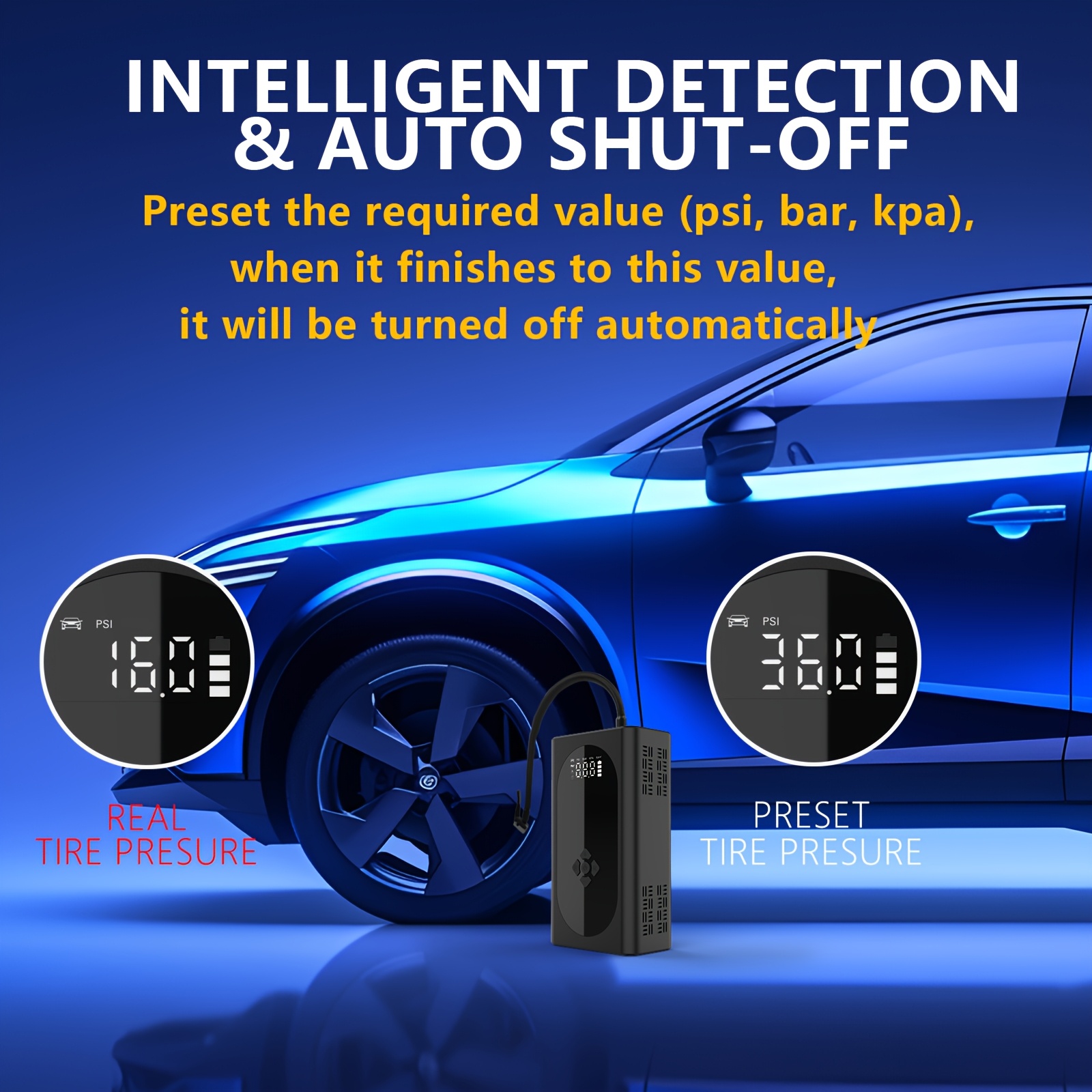   car jump starter with air compressor emergency battery jumper     to 10  8l   with intelligent jumper clamps fast inflation 10000mah power bank 3 in 1 flashlight Product details 2