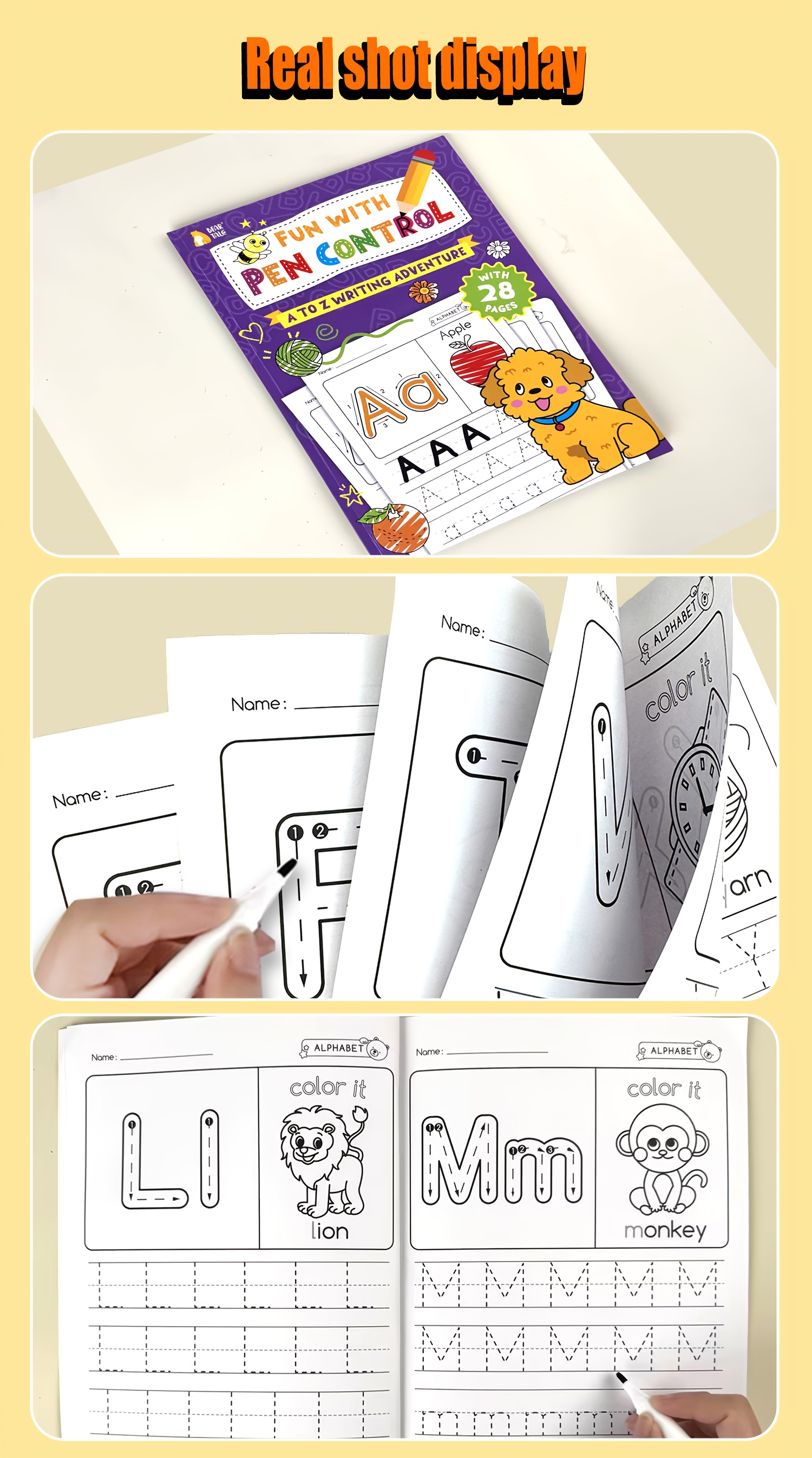 28-Page ABC Letter Tracing Workbook for Kids | A-Z Alphabet Practice for Preschool & Kindergarten | Fun Early Writing Book with Drawing Pages, copybook, Magic Word, Great Gift, Practice Book, Playful, Durable english Writing Book, Travel toy, beneficial back to school, Kindergarten Workbook, Brain Development, Engaging Activities, Playful Design, Childfriendly Material, Highquality Print, Learning Activity Book, Early Learners, And Preschoolers