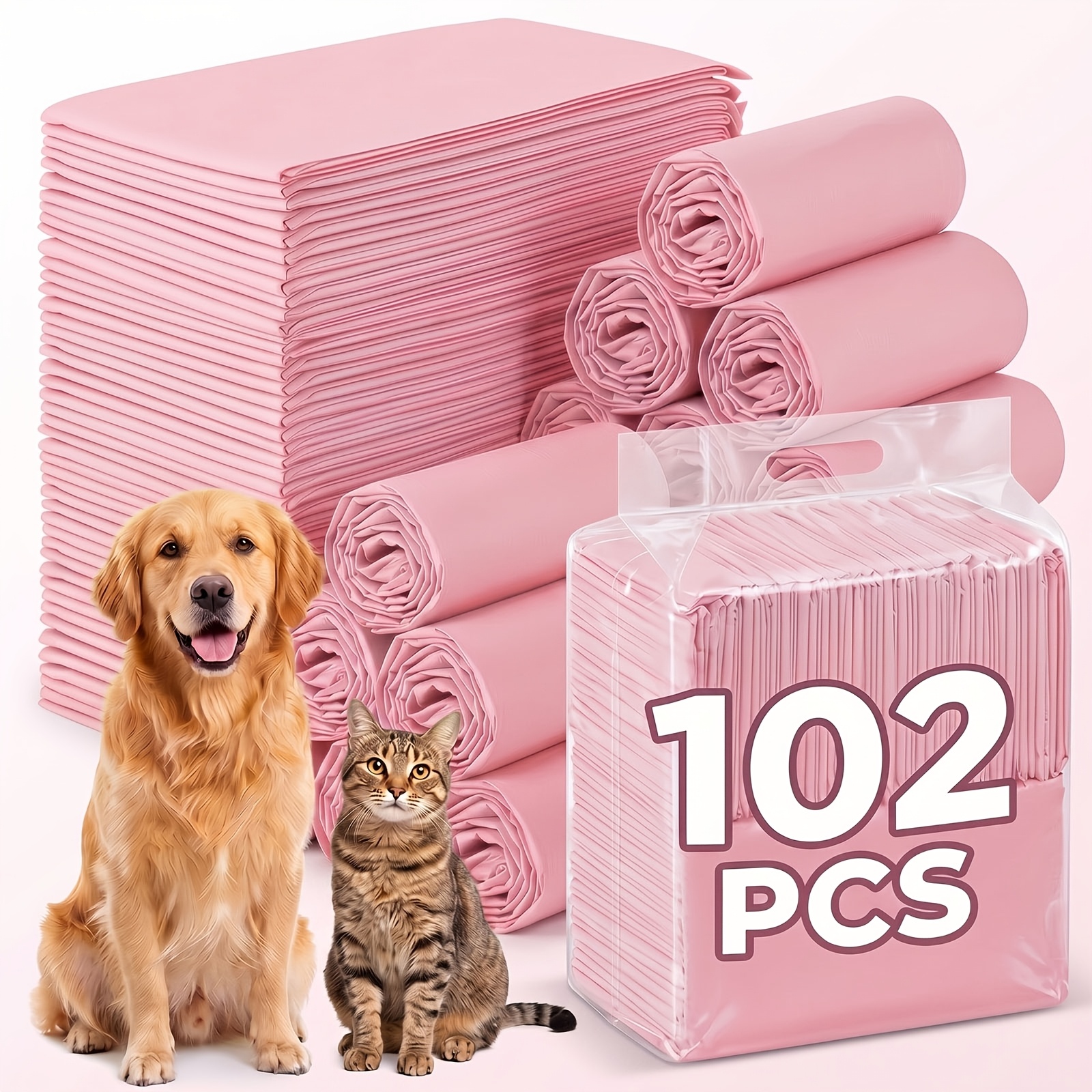 102pcs Pet Pee Pads, 60x90cm Large Size, 45g Thickened, Locking No Rewetting, High Absorbency, Blue And Pink Optional, Indoor Training Travel Pet Pee Pads