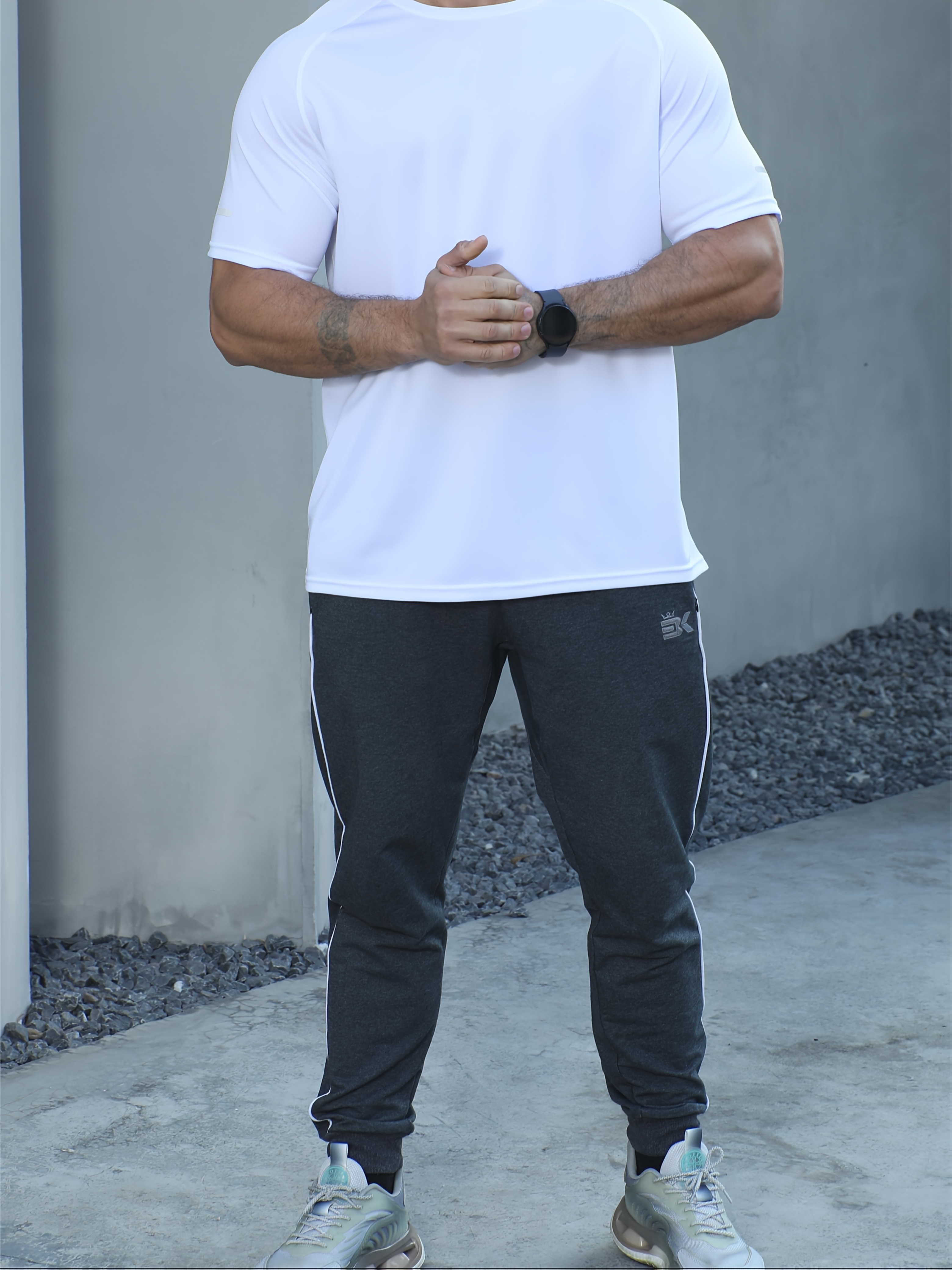 One Piece Plus Size Men's SOLID Short Sleeve Sports T-Shirt, Casual Fashion Tee with 3-Position Print 520, PLUS SIZE