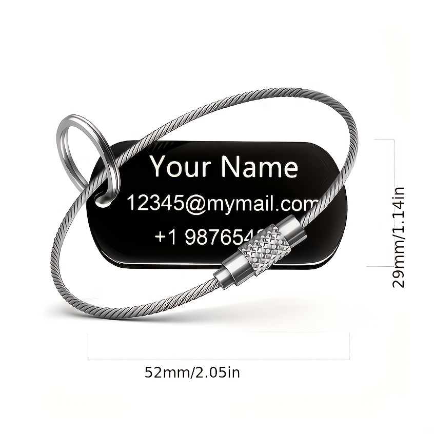 TEMU 1 Personalized Stainless Steel Luggage Tag | Backpack Tag, Metal Anti-lost Name Tag For Travel Suitcase Backpack, Customized Tag, Portable Bag