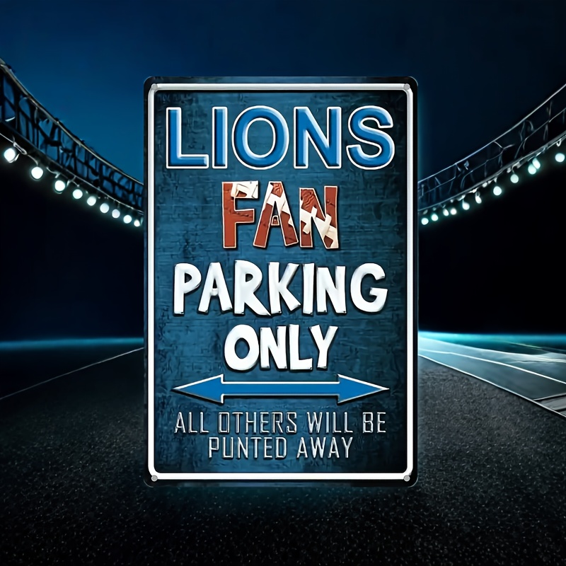 

1pc Fan Parking Sign - Iron Metal Tinplate, Pre-drilled For Easy Mounting, 8x12 Inch For Indoor/outdoor Display, Ideal For Fans And Tailgating Decor