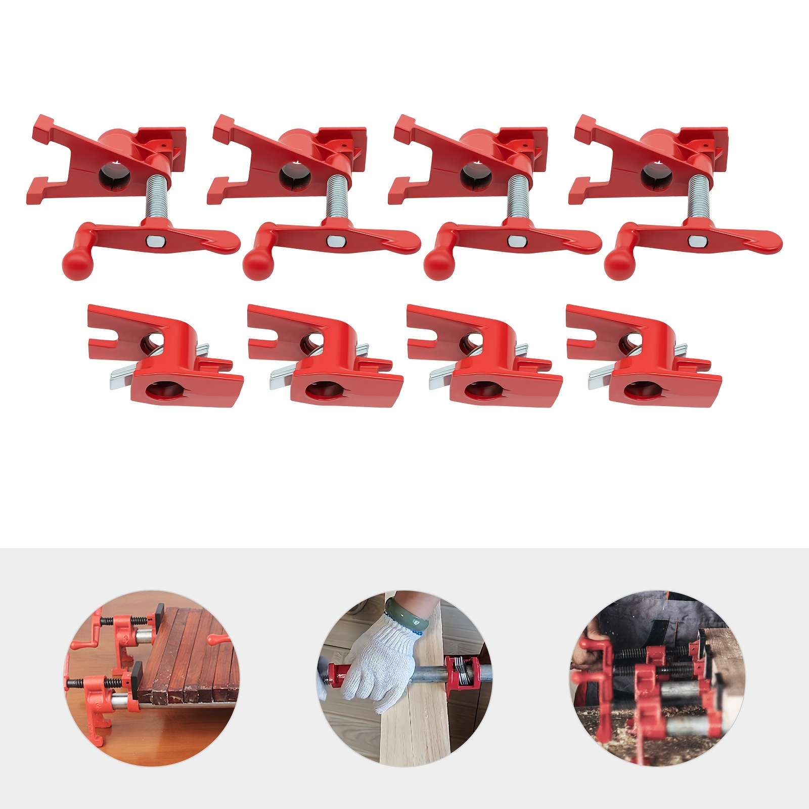 4 Pack Heavy Duty 3/4 Inch Pipe Clamp For Woodworking Wood Steel Cast Iron Tool
