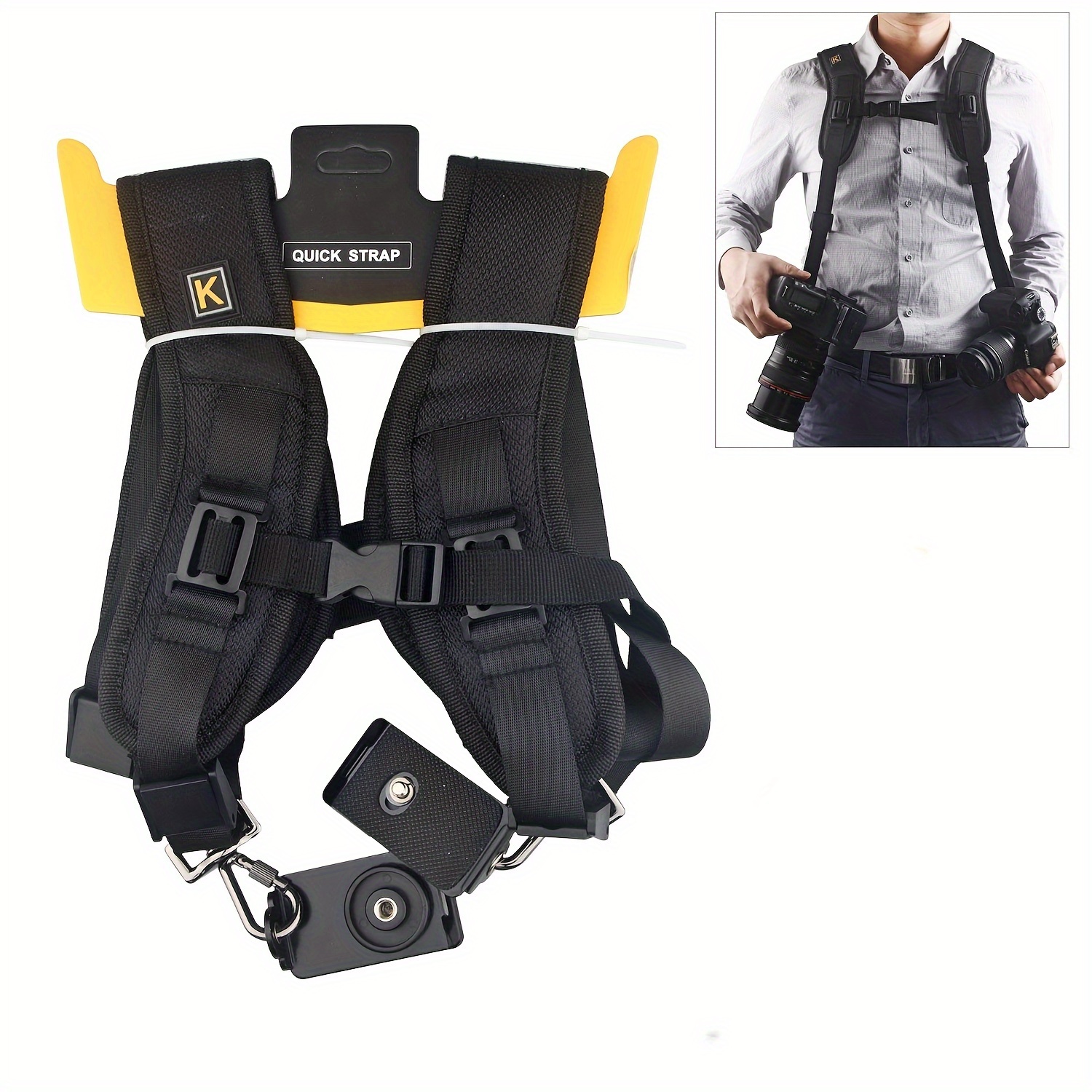 

Dslr Camera Dual-shoulder Harness Release, Comfort Foam Padding For Support