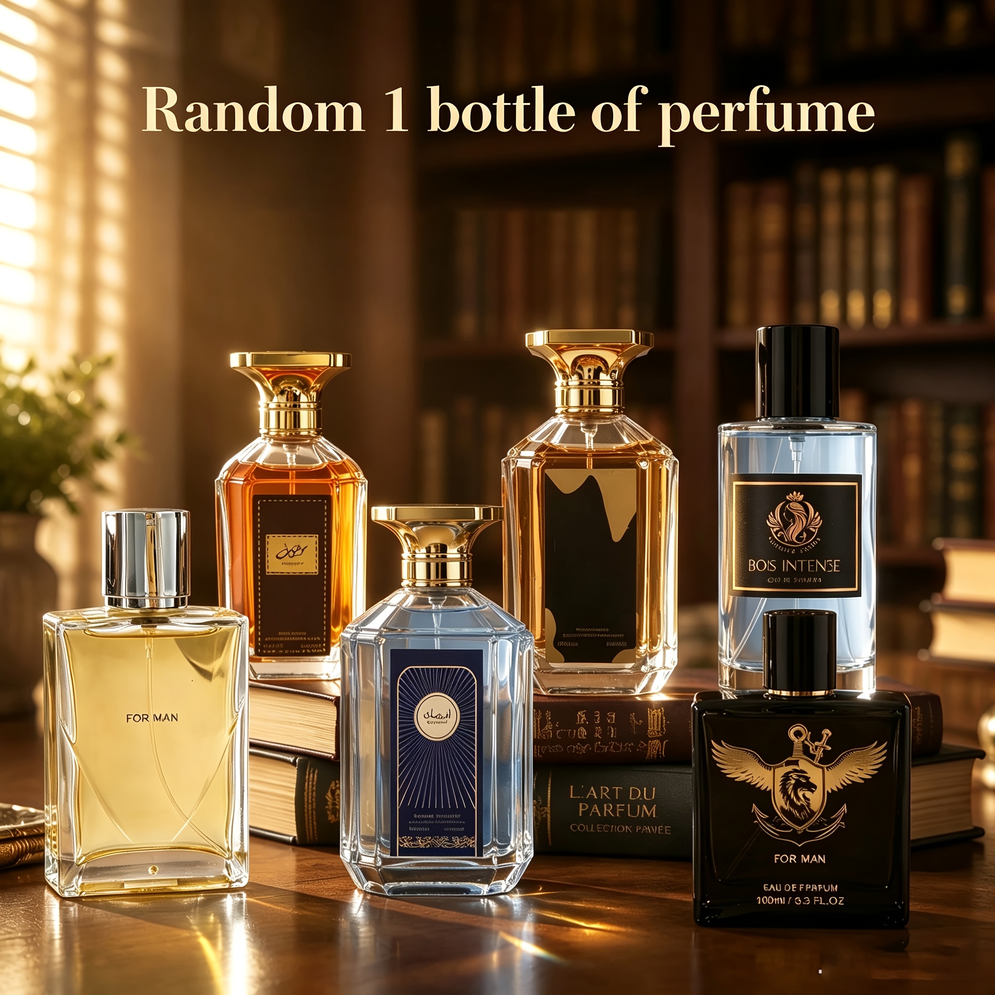 TEMU Random Single Bottle Fragrance, Luxury Long-lasting Perfume Spray With Exquisite Embossed Square Glass Bottle, Elegant Scent Gift For Birthday,
