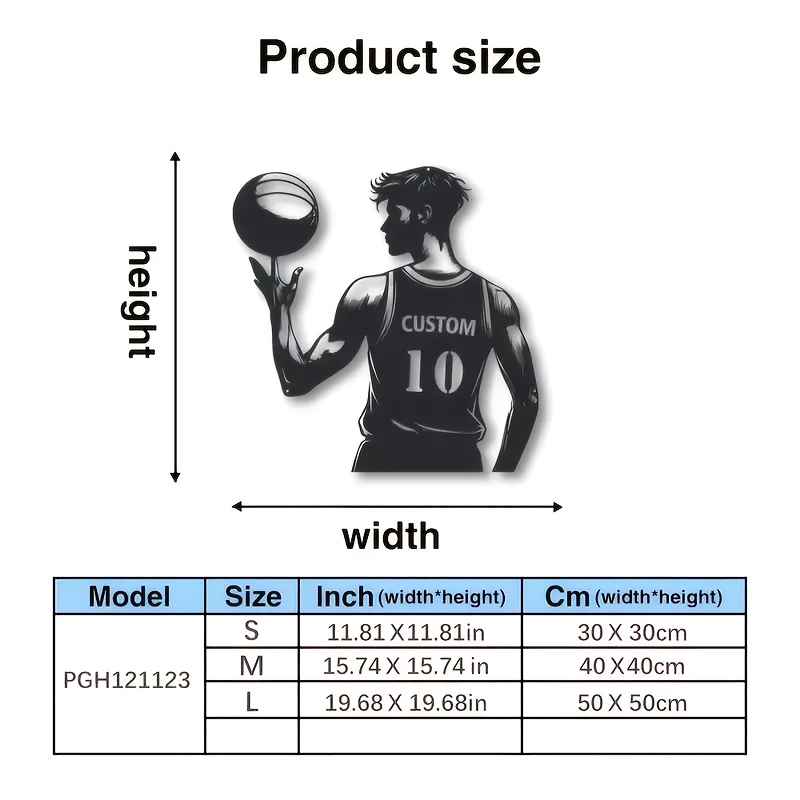 TEMU A Customizable Metal Wall Art Of A Basketball Player, Featuring -themed Artistic Style, Perfect As A Personalized Gift For , , , Ideal For