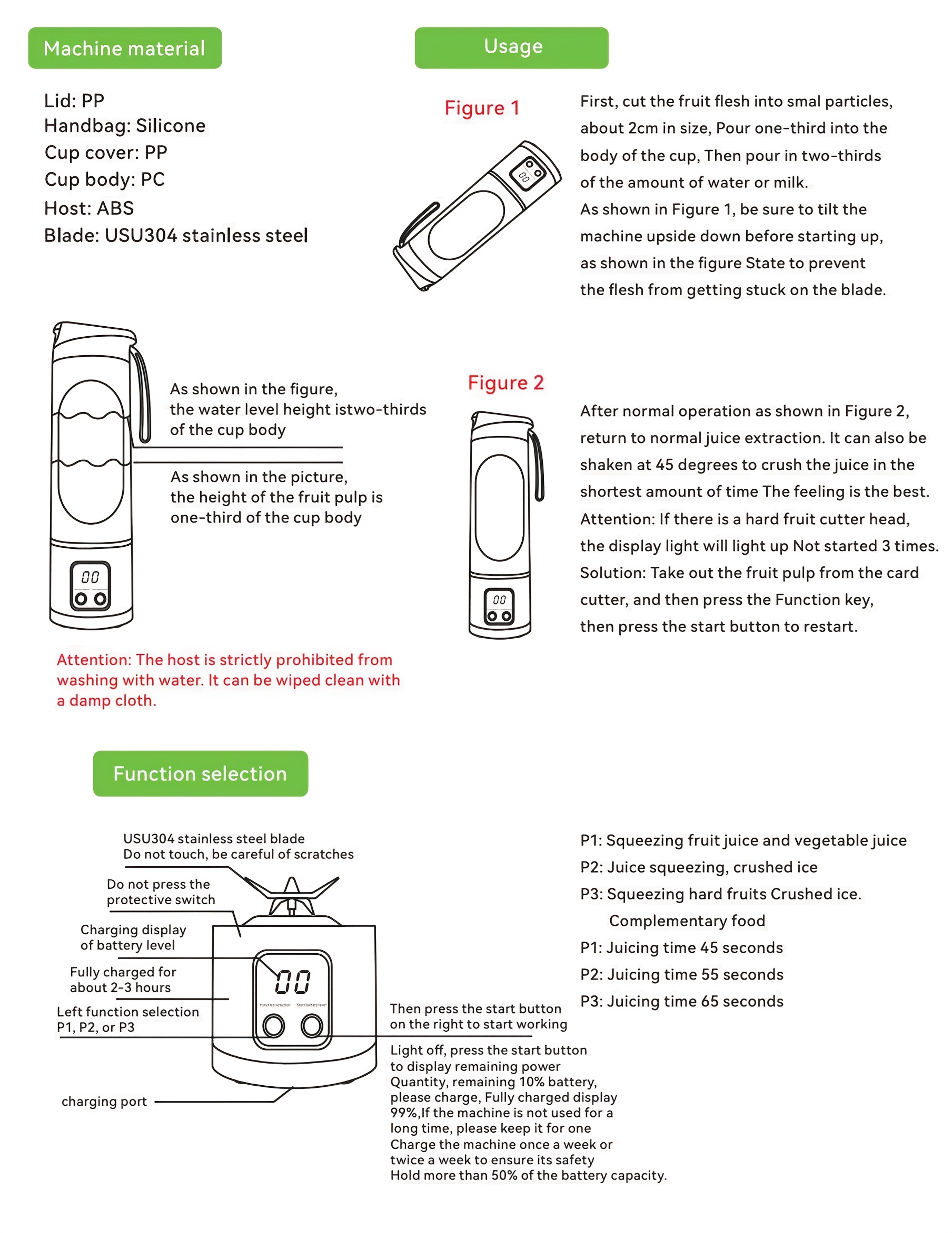 versatile portable mini blender juicer usb rechargeable   settings with     stainless steel blades for smoothies shakes fresh juice ideal for camping travel gifts details 0