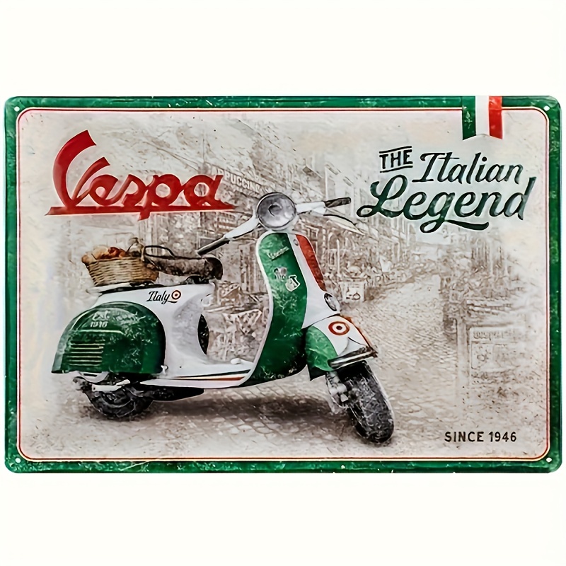 

Vintage Scooter Aluminum Tin Sign - Retro Italian Scooter Art, Perfect Gift For Scooter Enthusiasts, Durable Metal Wall Decor, 7.87x11.81 Inches