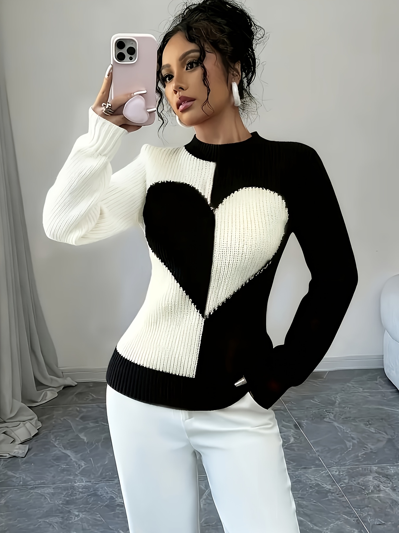Elegant Women's Half-Turtleneck Sweater