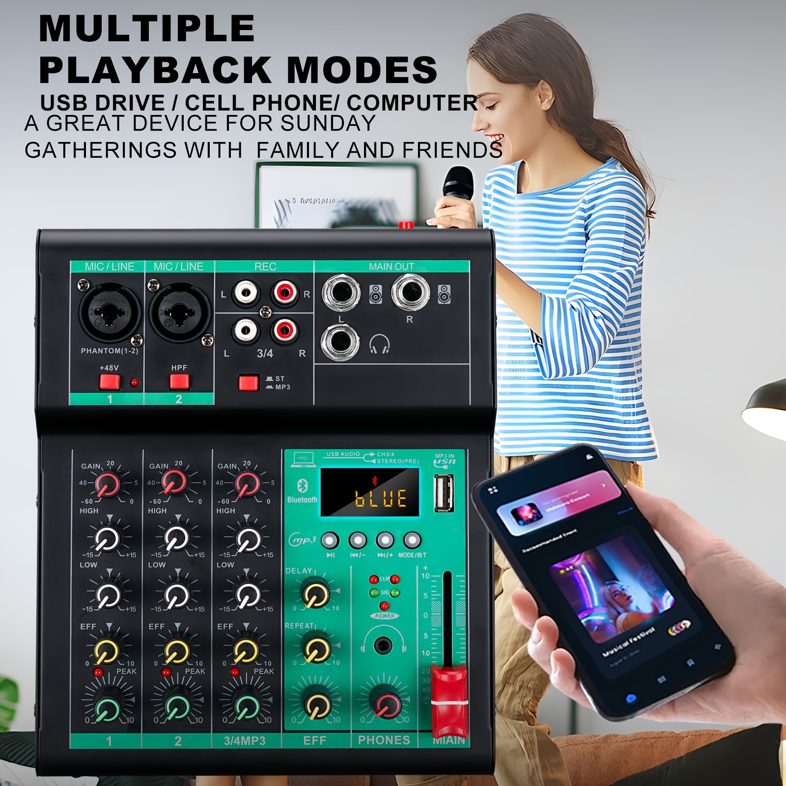 Wireless Microphone Mixer: Take Your Home Entertainment Ktv - Temu Canada