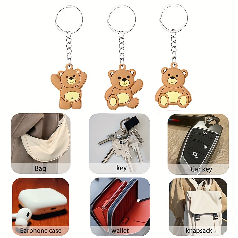 30pcs bear keychain art gift pendant accessories pvc material birthday party supplies with organza bag thank you   label and rope suitable for decorating weddings parties gift showers baby showers birthday parties bachelor parties wedding parties details 8