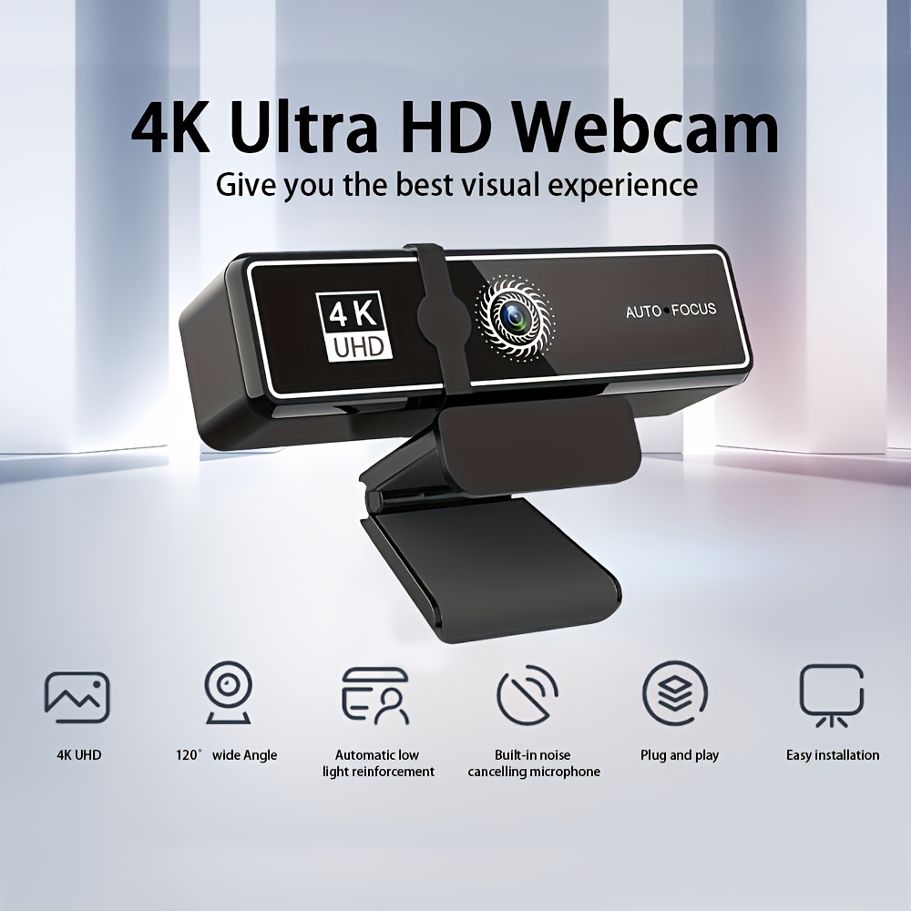 4k ultra hd webcam auto focus 120 wide angle built in dual Temu