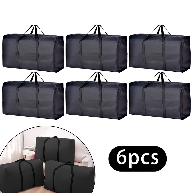 E-shop 6-teiliges Set aus extra großen Umzugstaschen mit robusten Reißverschlüssen verstärkten Griffen, hergestellt aus strapazierfähigem Oxford-Stoff.