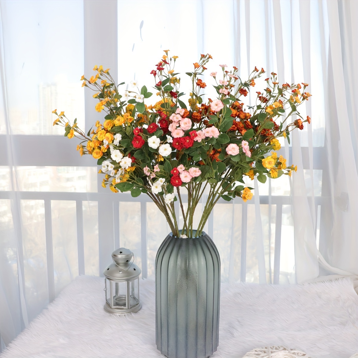 Artificial Flower Home Room Office Decor Flower Arrangements - Temu Canada