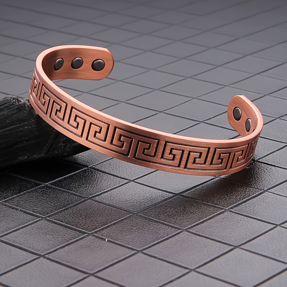Adjustable Copper Magnetic Bracelet, Vintage Design