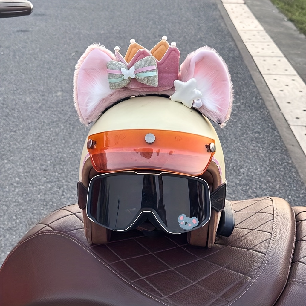 Cat Ear Women's Street Bike Helmet Moped Helmet Dot Certified