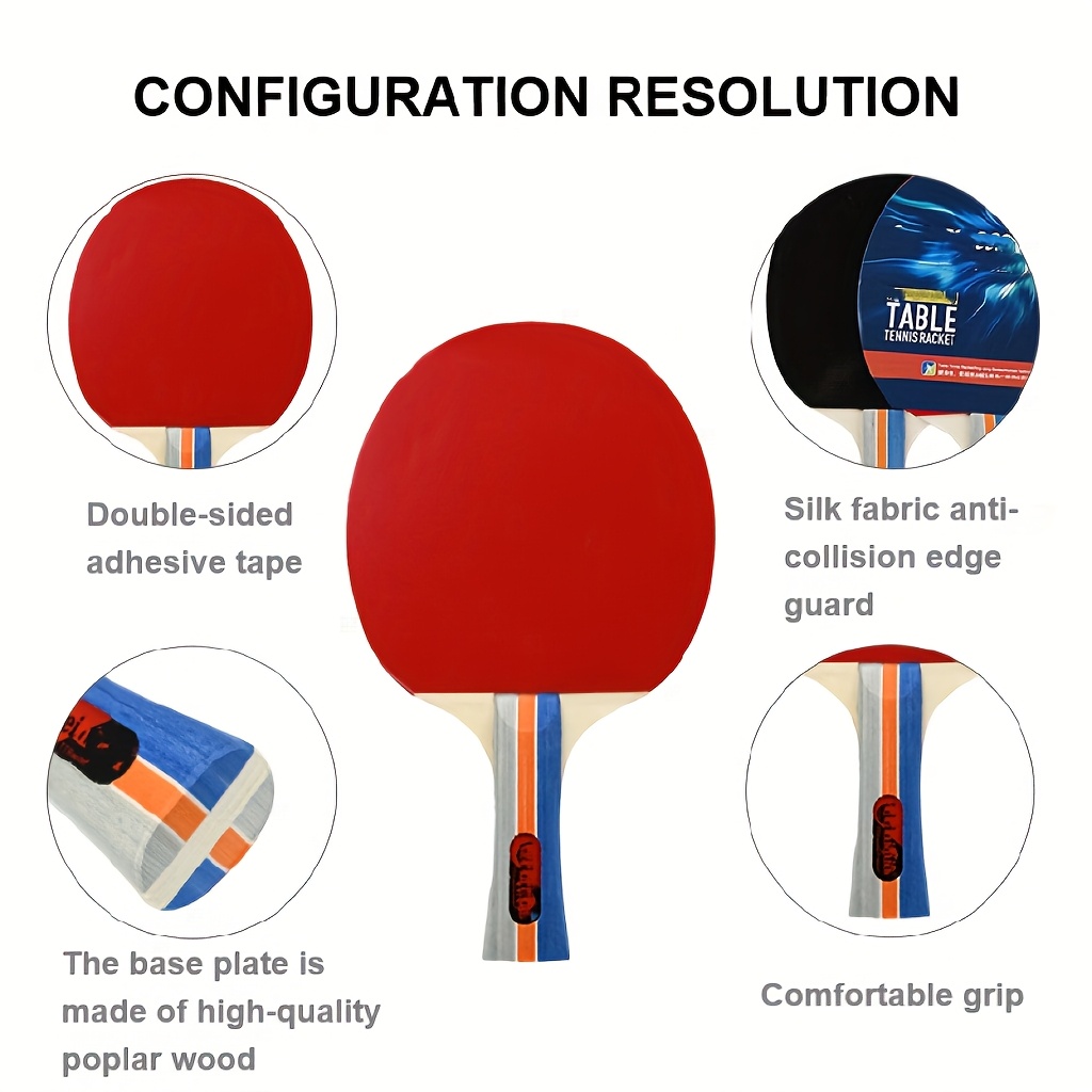 Portable Table Tennis Racket Set with 4 Paddles
