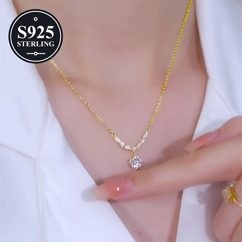 Women's 925 Hypoallergenic Sparkling Necklace, Exquisite Gift
