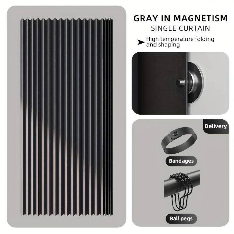 TEMU Bathroom Folding Shower Curtain High Quality Partition Curtain Folding Shower Curtain Bathroom Shower And Wet Door Curtain