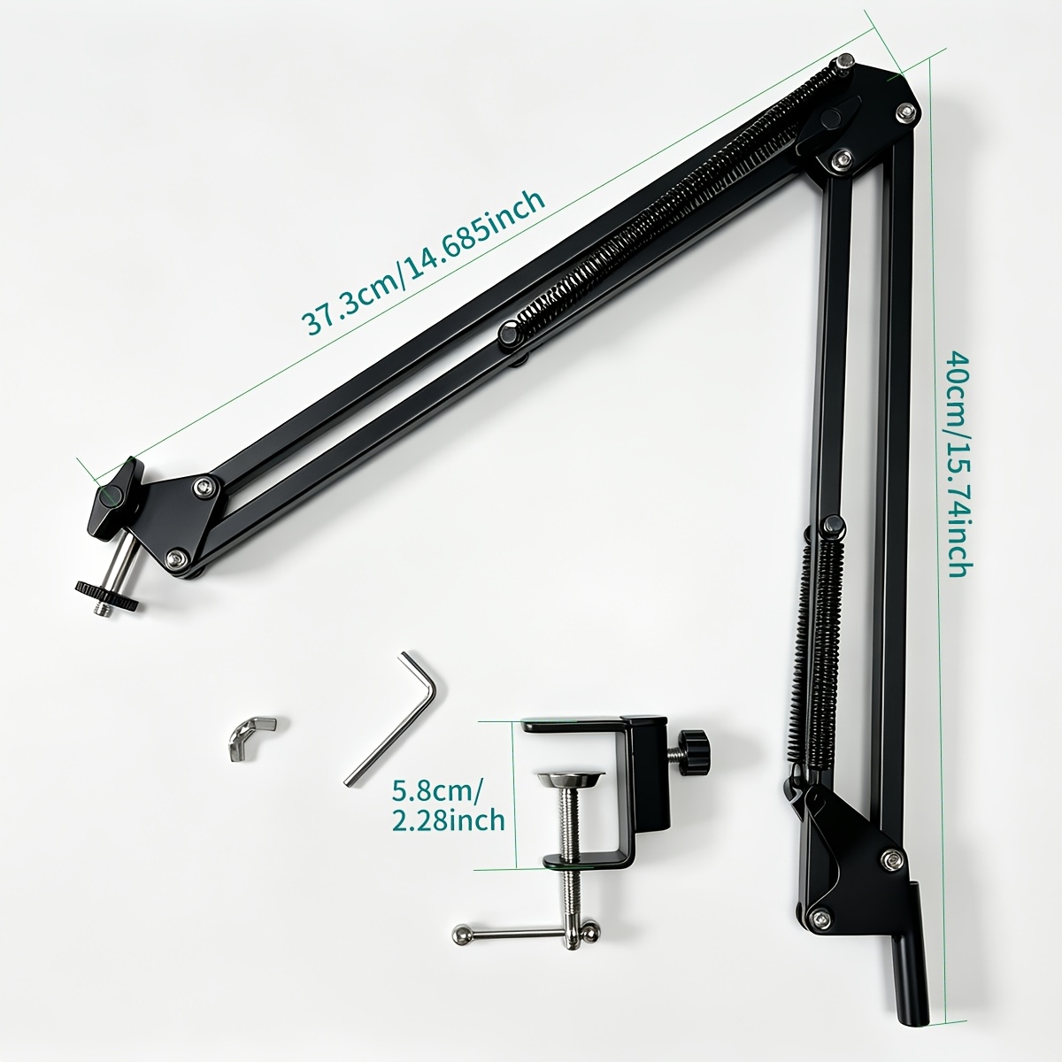 TEMU Arm Stand-heavy Duty Boom Arm, Suspension Scissor Adjustable Stand With Desk Mount, C-clamp, 1/4" Screw, Cable Ties, For , Gaming, Recording,