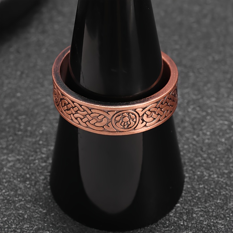 Image of 1pc Classical Creative Celtic Knot Flower Of Open Adjustable Copper Ring For Men And Women Daily Party Fashion Easy Temperament Trend Jewelry Gift Birthday Gift