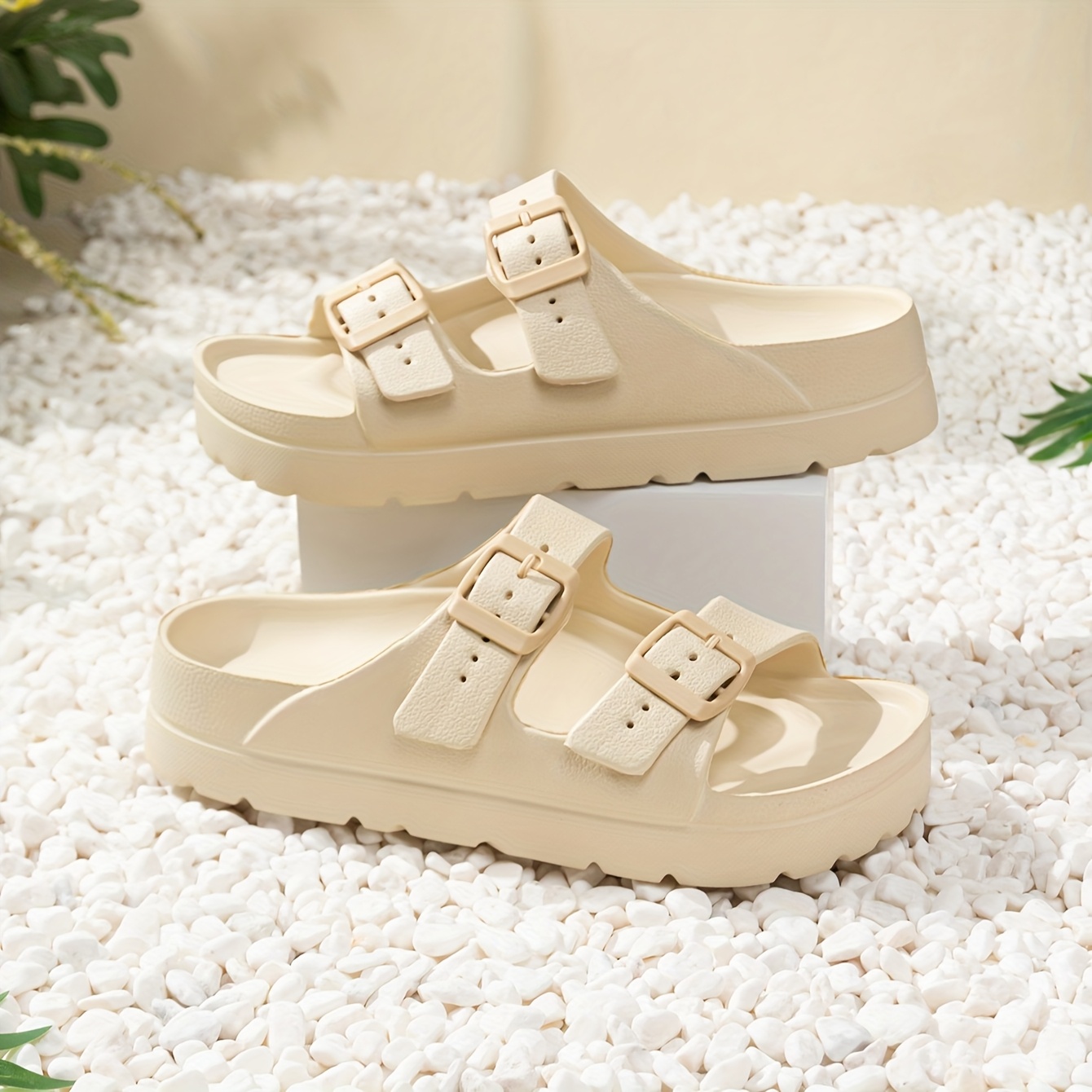 womens eva adjustable double   strap sandals open toe slip on casual shoes with striped design lightweight comfortable   indoor outdoor slippers for beach office daily wear beach footwear elegant slipon durable traction footwear office footwear breathable material   Product details 6