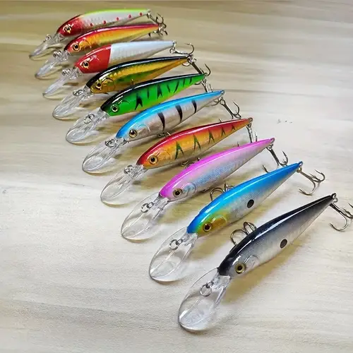 Lot de 6 leurres de pêche de 5 cm - Grand appât dur - Kit de leurres de Lot de 6 leurres de pêche de 5 cm - Grand appât dur - Kit de leurres de