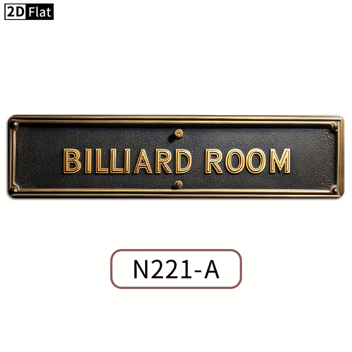 TEMU 2d Flat, 1pc Vintage Metal "billiard Room" Wall Sign - Retro Billiards Hall Plaque With Lettering, Waterproof & Dustproof / Decoration Suitable