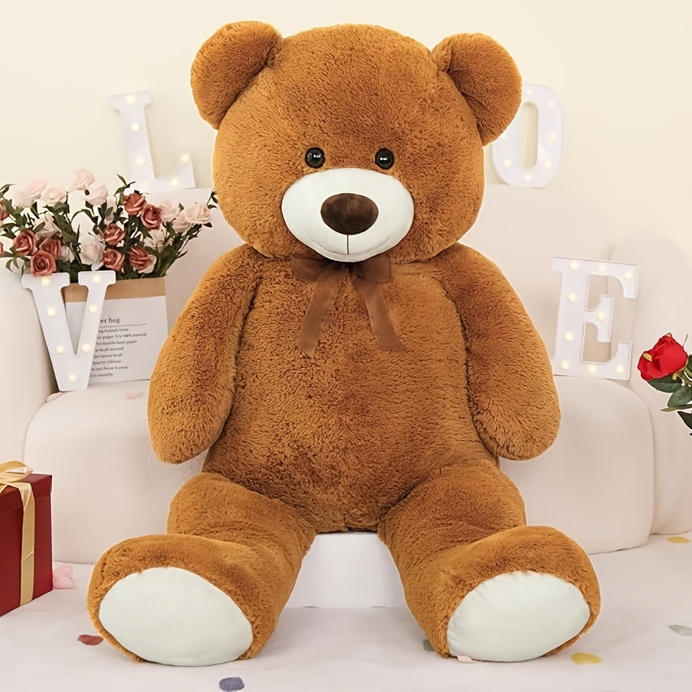 Image of Morismos Bear For Girlfriend Xxl 130cm, Soft Cuddly Stuffed Animal Plush Toy Large, Kawaii Valentines Day Presents For Women Boys Girls Birthday Party Decorations