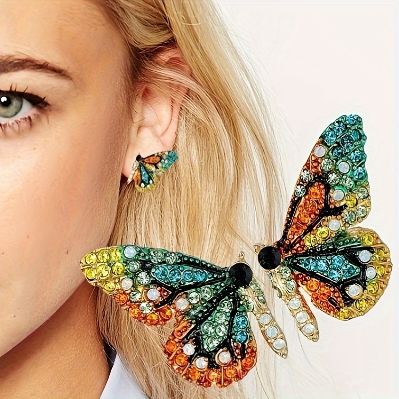 

Multicolored Zirconia , Alloy For Women, Hypoallergenic Ear , , Suitable 15+, 1