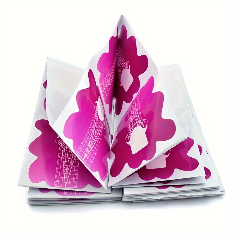 50pcs/100pcs Nail Form Sticky Nail Forms For Builder Gel Reusable Sturdy Nail Extension Forms Nail Forms For Acrylic Nails Builder Gel Nail Forms, Self-adhesive Paper Nail Forms Molds Builder