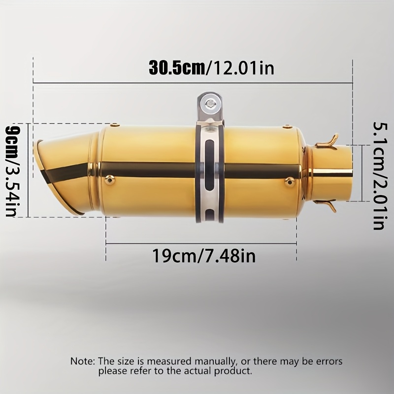 universal modified motorcycle exhaust pipe with 51mm diameter   mouth design   suitable for off road motorcycles street travel motorcycles   motorcycles all terrain vehicles and other golden color imitation carbon fiber titanium color black half blue details 1