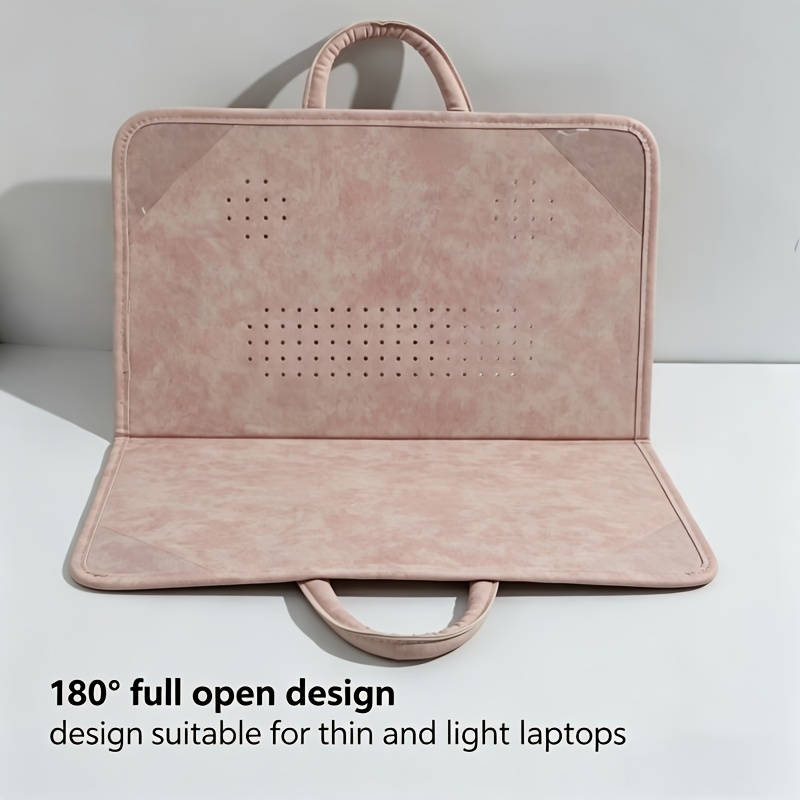 Customized Pink Fully Openable Laptop Bag, 180° Design
