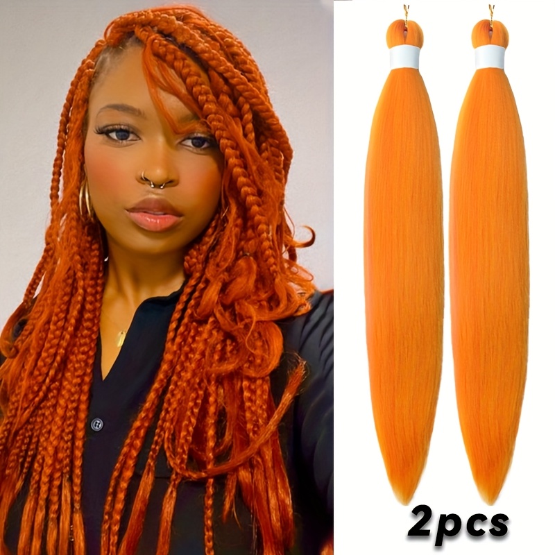 TEMU 2 Packs Braiding Hair 32-inch Pre-stretched Synthetic Braiding Hair Extensions For Braids, Extensions For Stage, Party, Halloween, And Cosplay