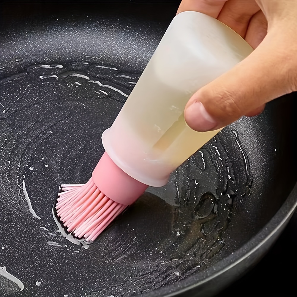 

1pc Silicone Basting Brush With Oil Dispenser - Food Grade, Perfect For Bbq & Pastry Cooking, Kitchen Essential