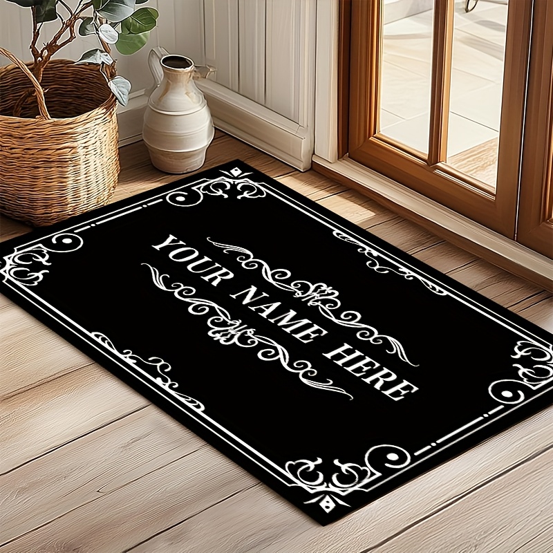 

Tapis de en Silicone Antidérapant Personnalisé - Tapis de Nom de Famille pour Salon, Chambre, Salle de Bain - , & Lavable en Machine - Décoration pour & Cadeau de Pendaison de Crémaillère